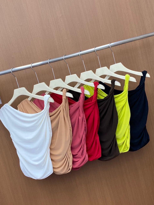 Women Korean Asymmetrical Off-Shoulder Tops